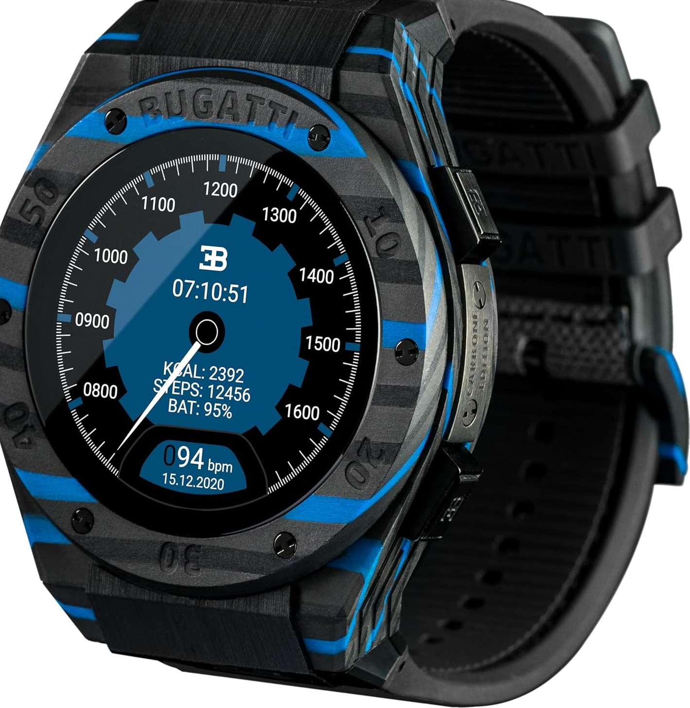 Wearable4U Bugatti Carbone Watch for Men – Limited Edition Luxury Smartwatch